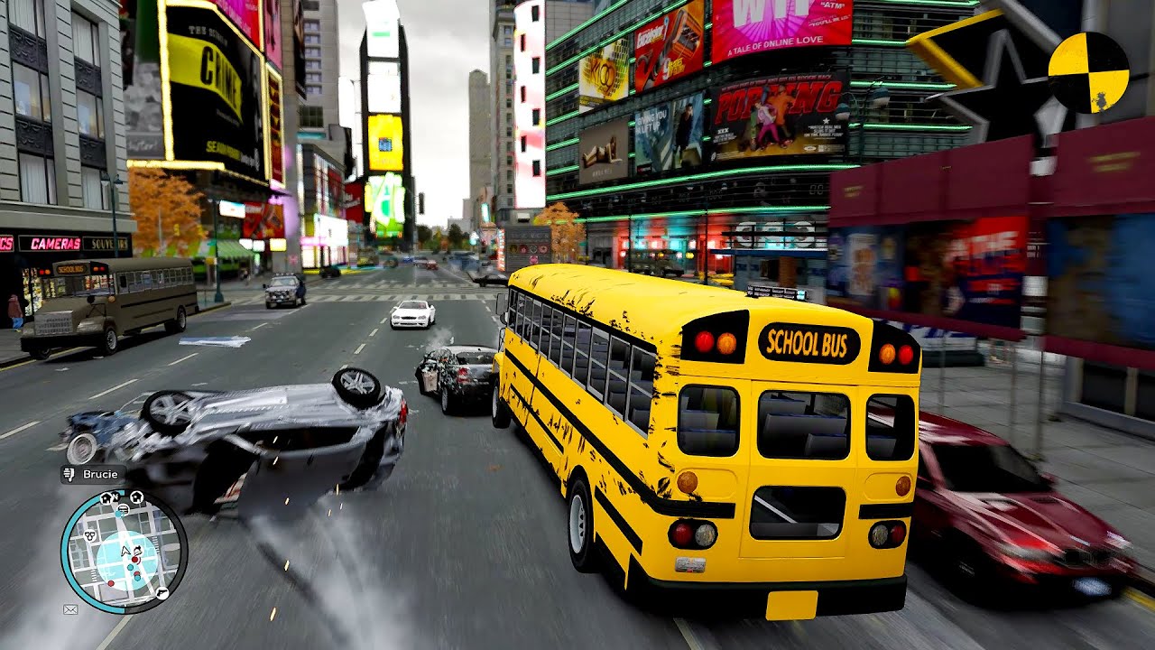 GTA 4 Crazy School Bus Crashes Ep.12