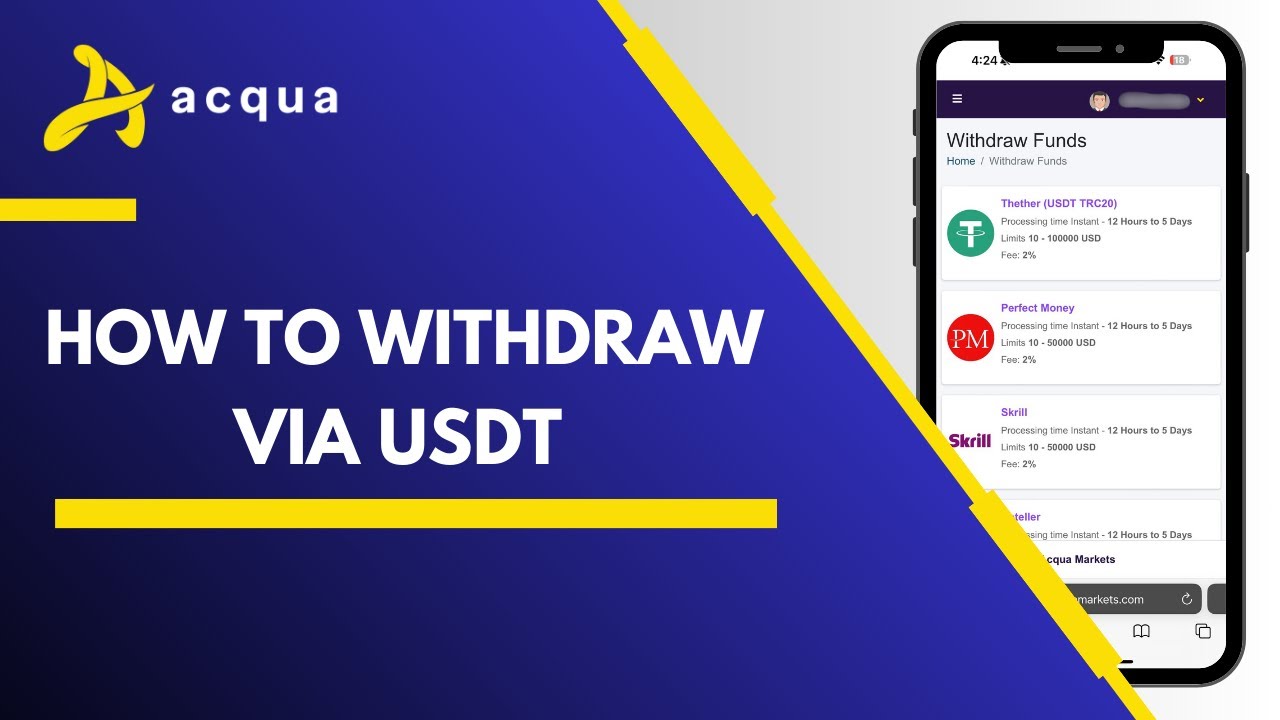 How To Withdraw Via USDT Tether TRC20 | My Acqua Markets