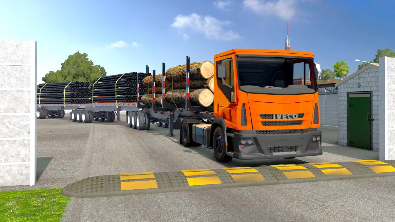 Trucks vs Speed Bumps #41 | BeamNG Drive | TruckBumps