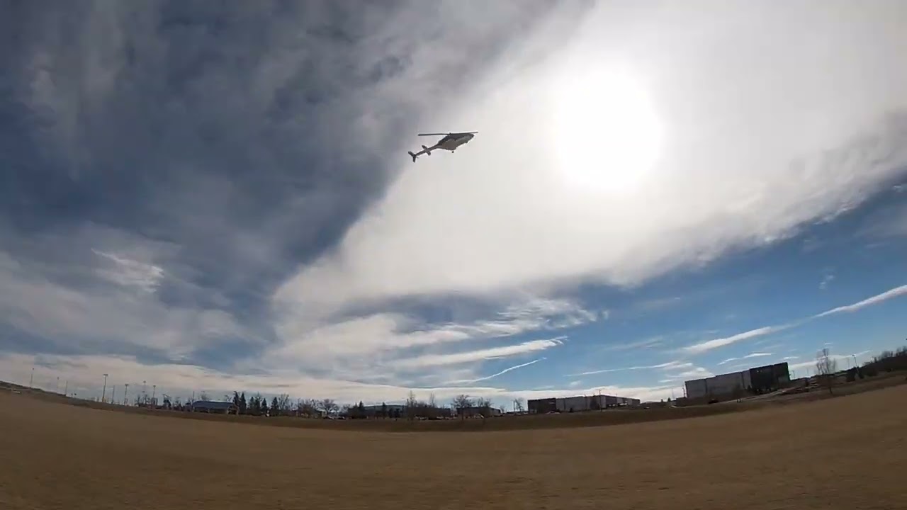 Watch! Sweet Airwolf 450L RC Heli low battery landing