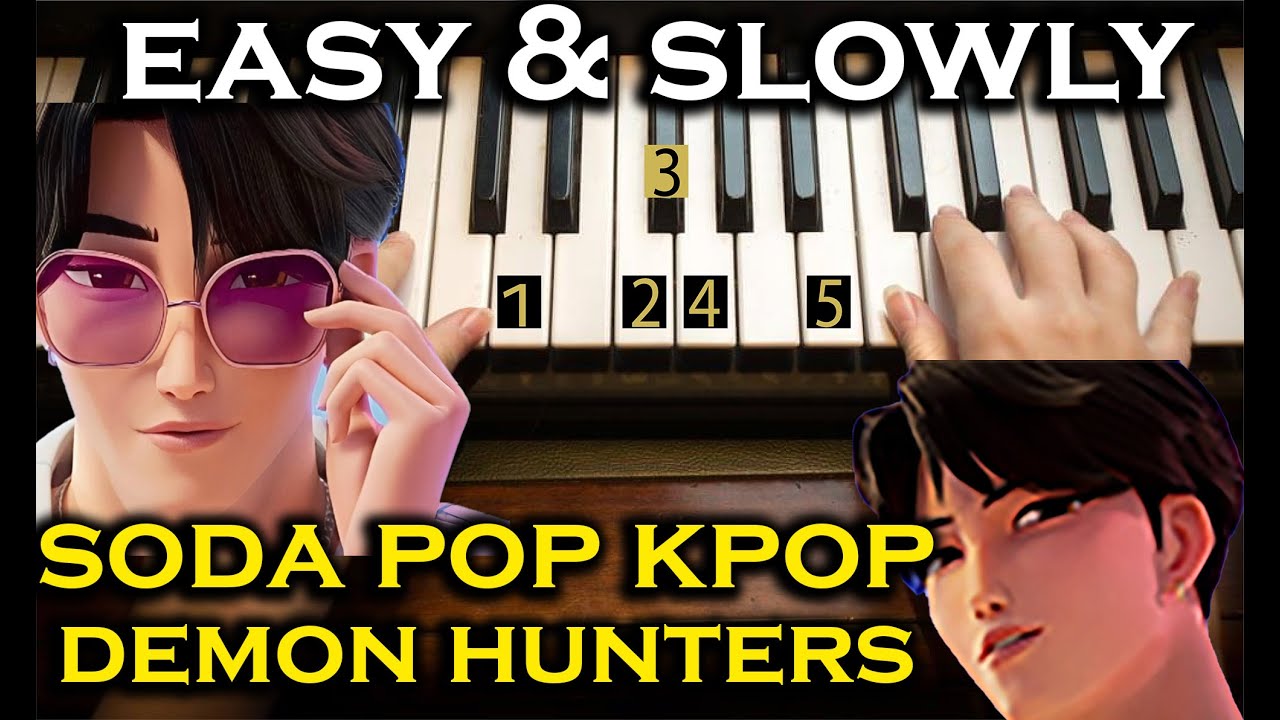 Easy & slowly Piano Tuto | SODA POP - KPop Demon Hunters | Beginner Piano - Number Notes
