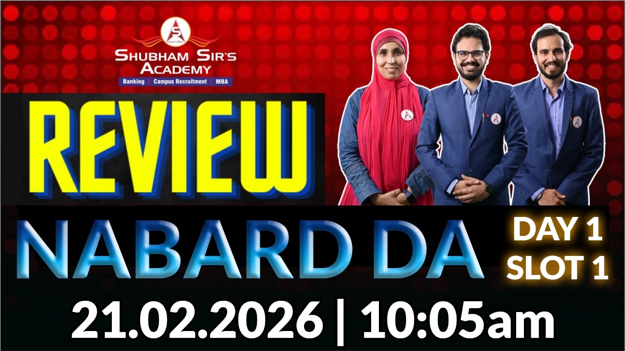 NABARD DA REVIEW : DAY 1 SLOT 1 | #SSA #BankingExams #NABARDDA #exam #review