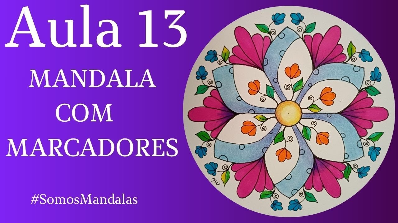 Mandala com marcadores desenho e pintura passo a passo