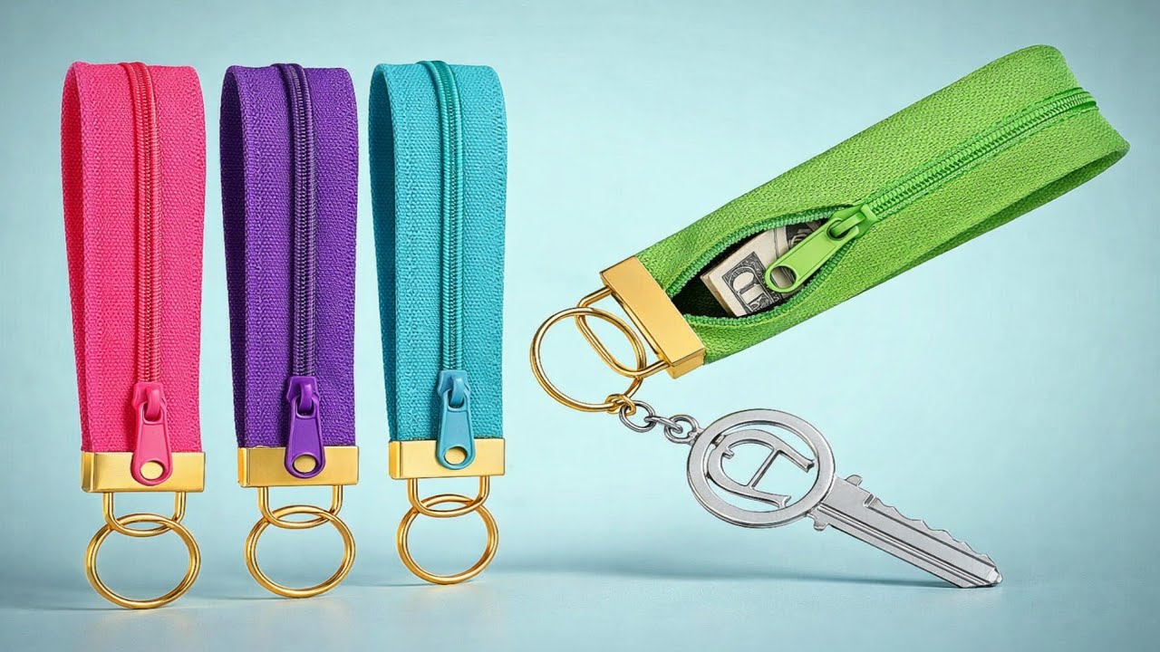 All You Need to Make a Keychain and Coin Purse (Just a Zipper) sewing tips and tricks