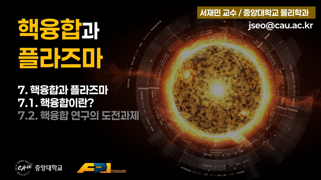 [핵융합과 플라즈마] 7.1. 핵융합 기술이란