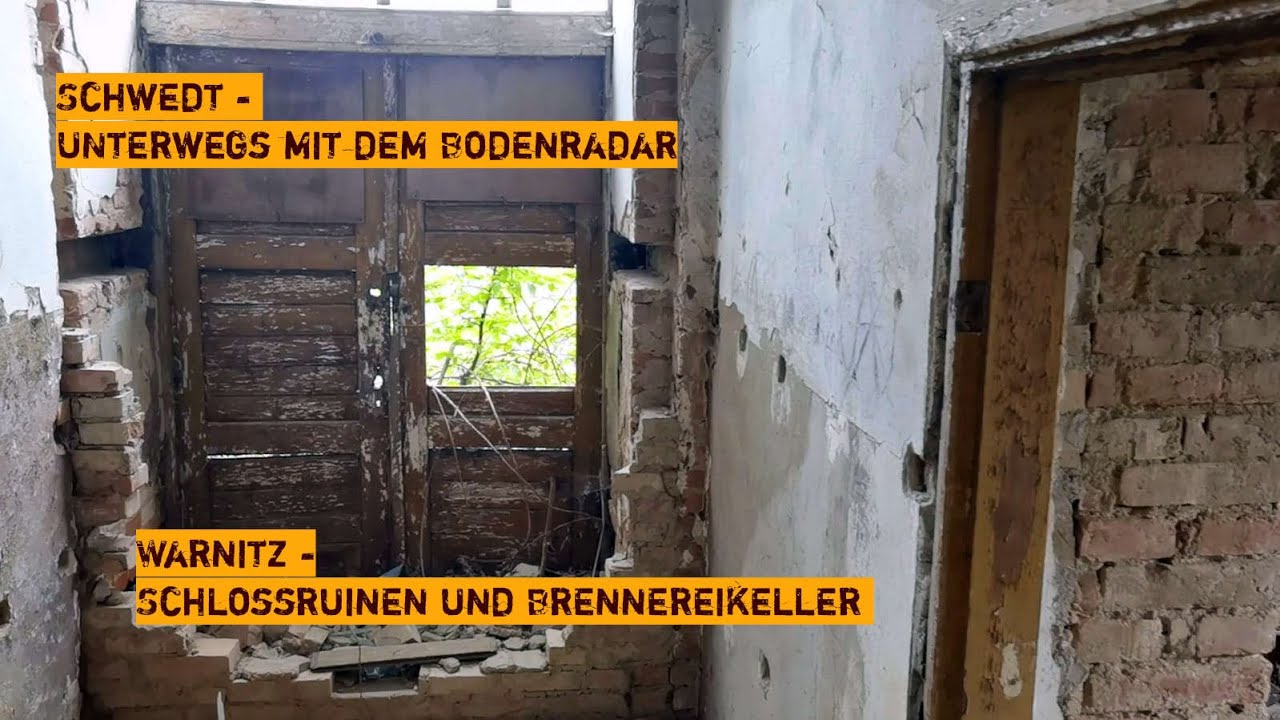 Mit dem Bodenradar im Schwedt - Schlossruinen in Warnitz