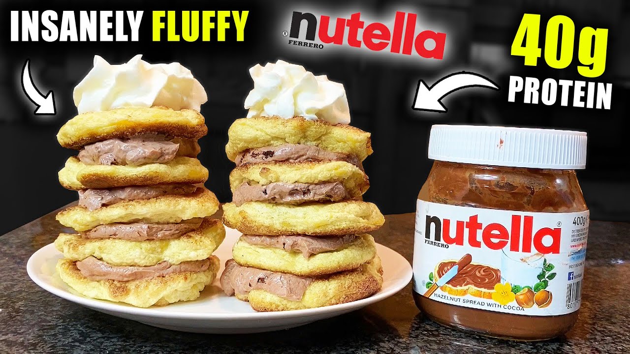 HOW TO MAKE INSANELY FLUFFY NUTELLA PANCAKES | High Volume Nutella Protein Pancakes