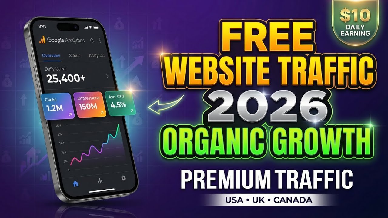 How to Get 10K Daily Free Traffic for Website 2026 | AdSense Approval Traffic Strategy Step-by-Step