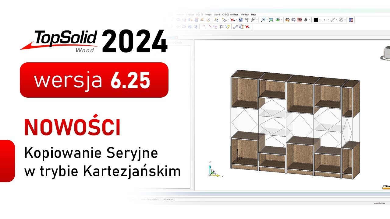 TopSolid Wood 2024 | 6.25 | Kopiowanie Seryjne w trybie Kartezjańskim