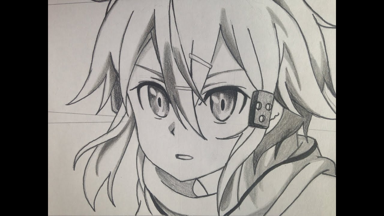 how to draw Sinon (step by step tutorial) Sword Art Online