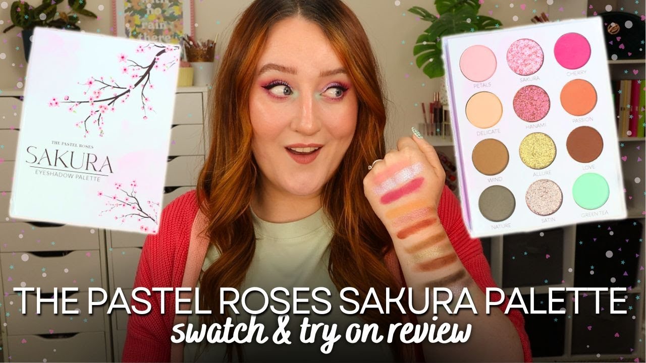 THE PASTEL ROSES *NEW* SAKURA EYESHADOW PALETTE! Swatches & Try On Review UK Indie Makeup Spring