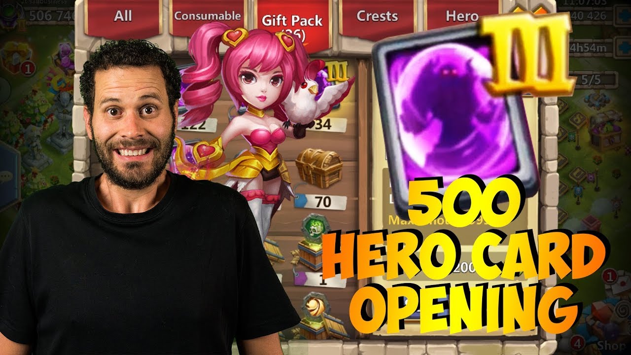 Opening 500 Rare Hero Cards... LET'S GO! Castle Clash