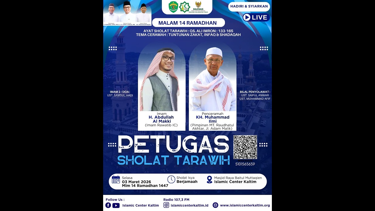 Sholat Isya Dan Tarawih Malam 14 Ramadhan  -  03 Maret 2026