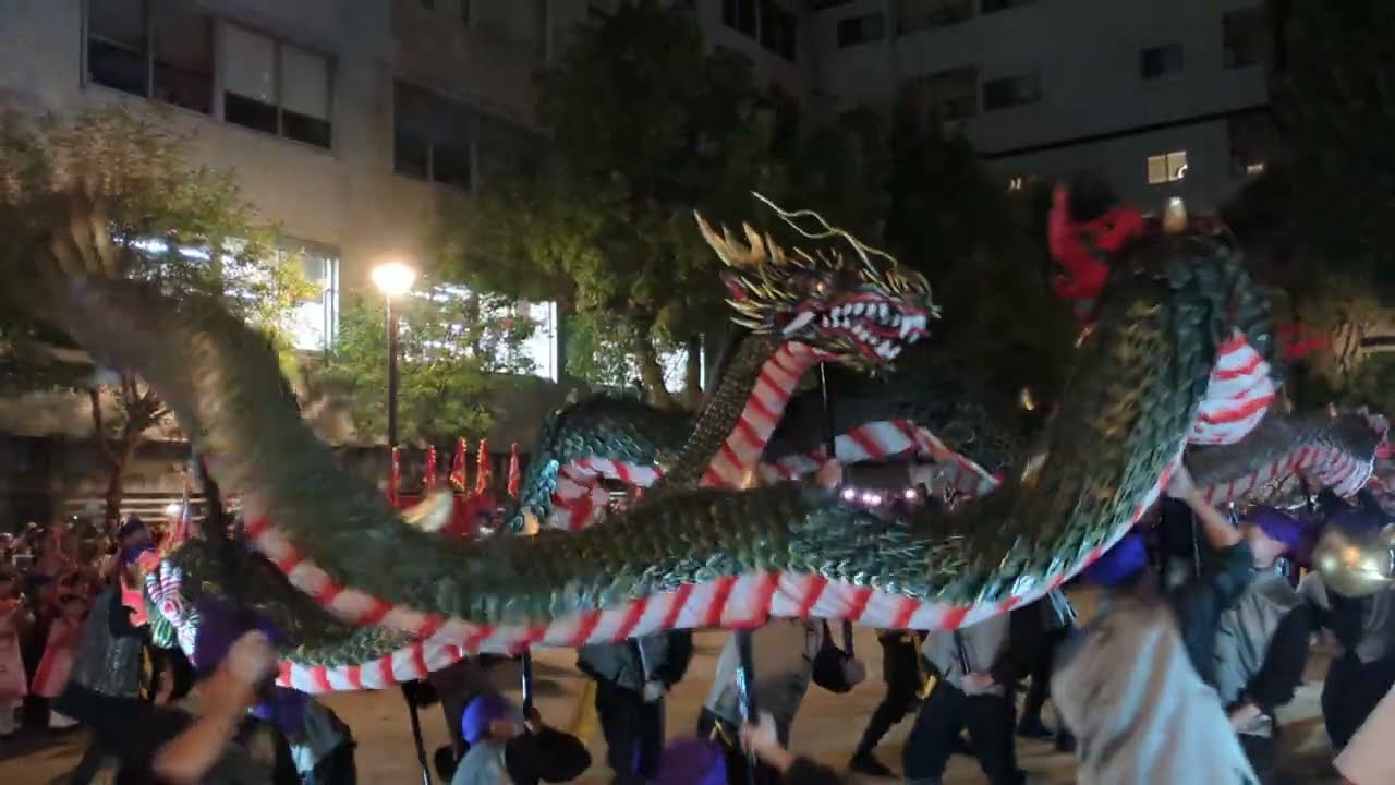 令和6年長崎くんち後日　五嶋町龍踊フィナーレ　35分間高く速く舞い続ける2頭の龍と最後まで元気すぎる囃子　2024年10月9日