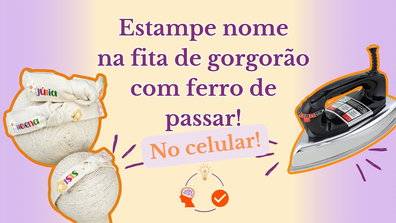 Tiara com nome estampado com ferro de passar e impressora comum!