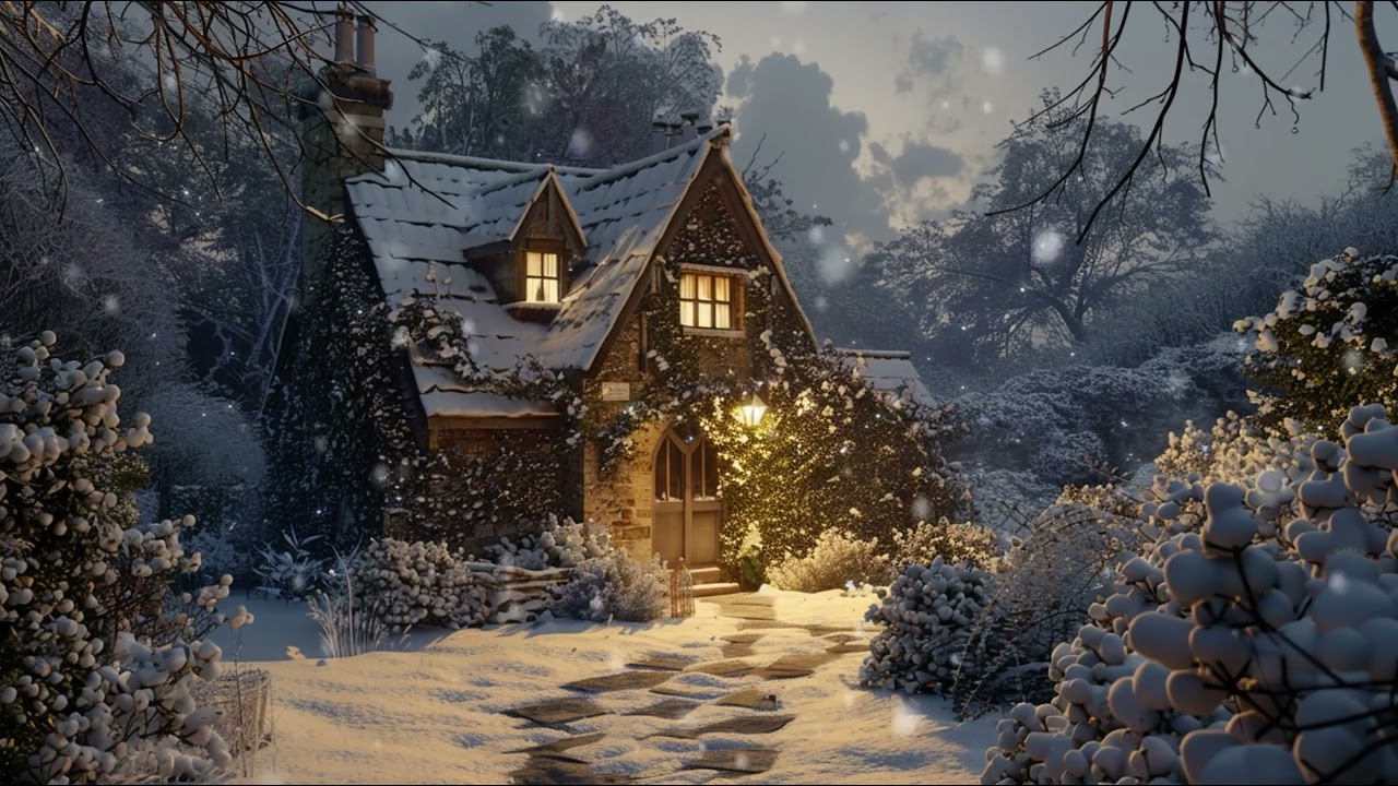 Cozy Cottage at Dusk 🏡❄️| Guitar and Piano Winter Ambience