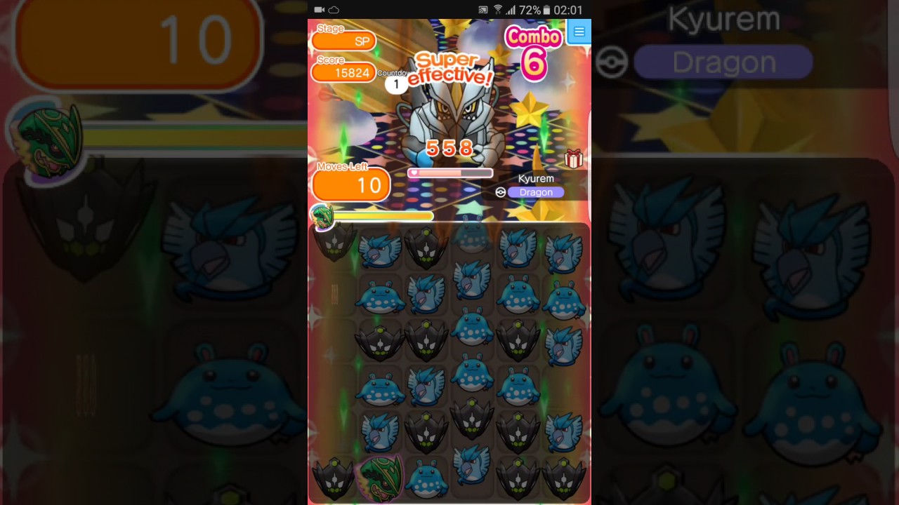 Pokemon Shuffle Mobile Ultra Challenge Black Kyurem ITEMLESS 1『ポケとる スマホ版』ブラックキュレム ハイパーチャレンジ21/3/2017