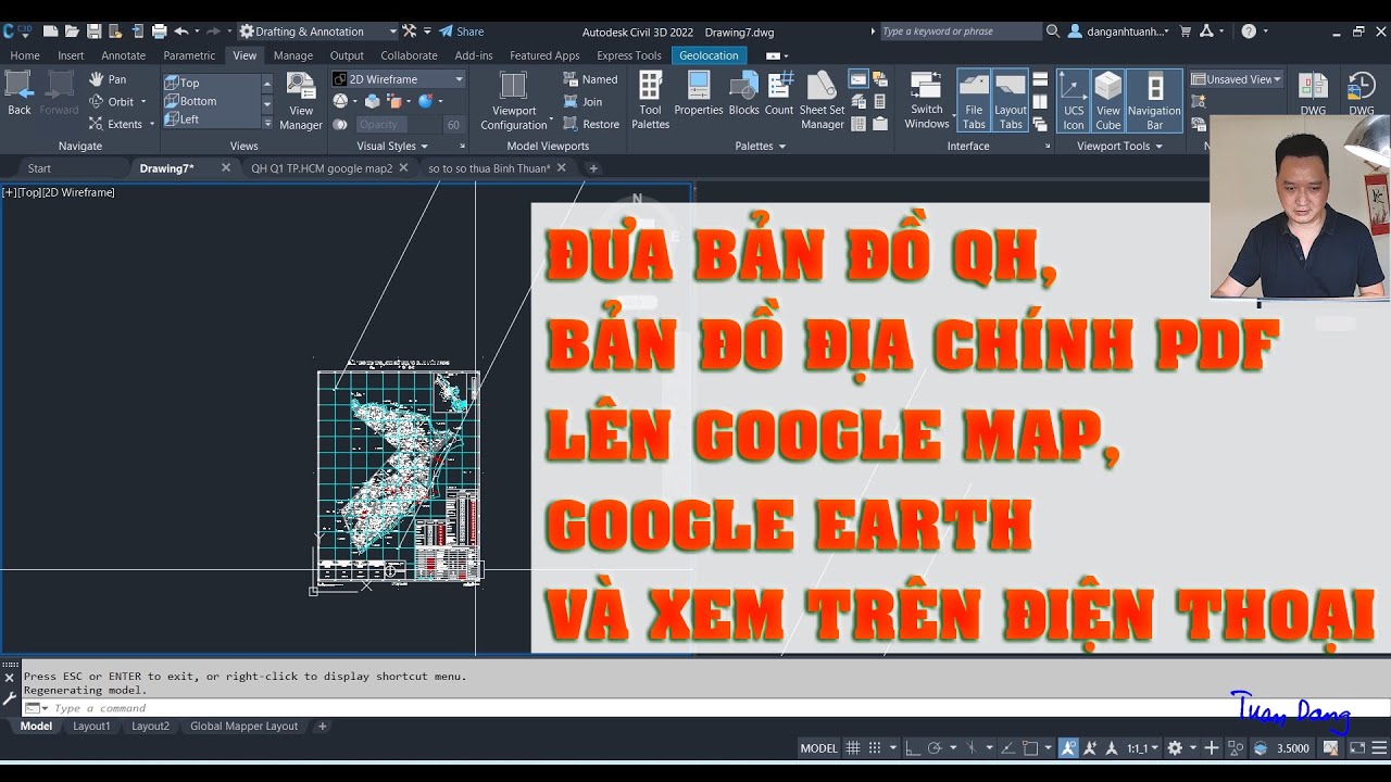 Đưa bản đồ QH, bản đồ địa chính PDF lên Google Map, Google Earth và xem trên điện thoại mọi nơi.