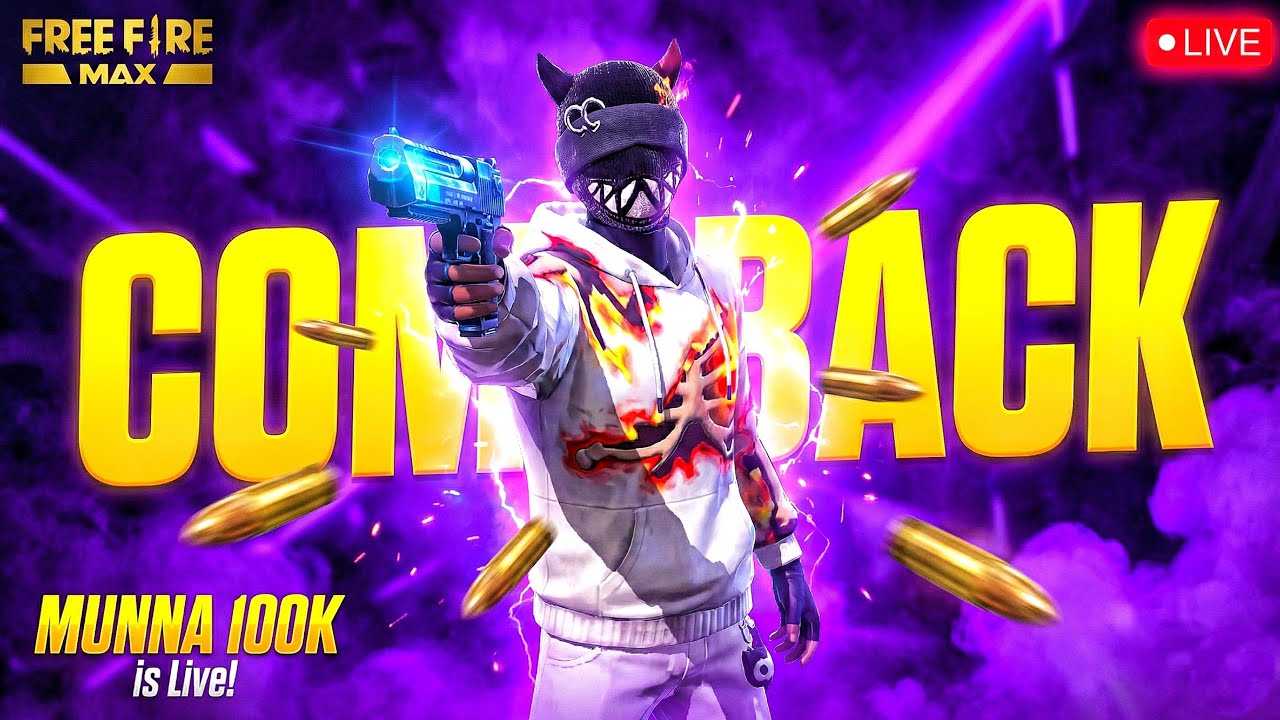 COME BACK IN FREE FIRE 🔥👑 No Mercy Gameplay 🎯Free Fire Live🤯#freefiremax  #live #munna100k #freefire