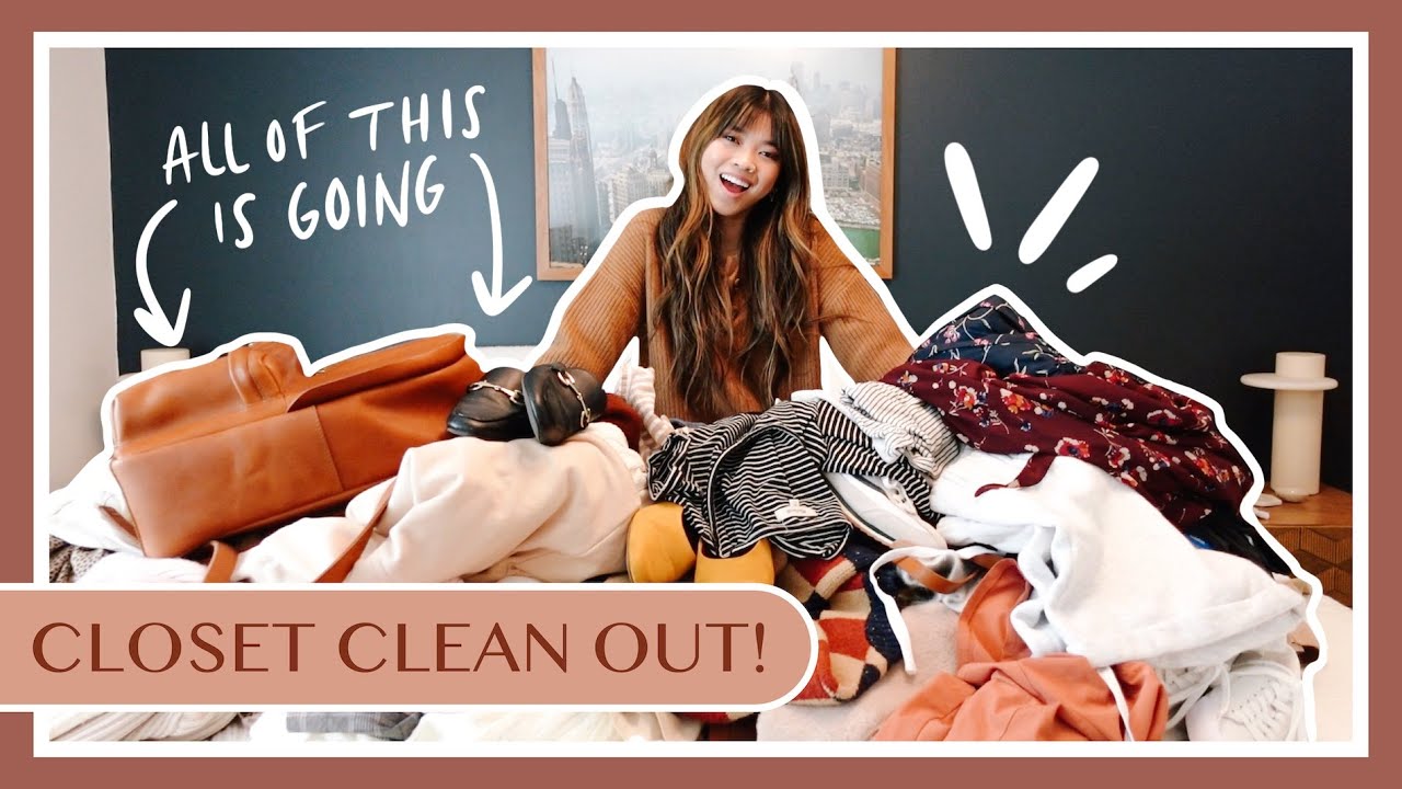 HUGE CLOSET CLEAN OUT! organize & declutter my closet with me - a much needed reset for the year!