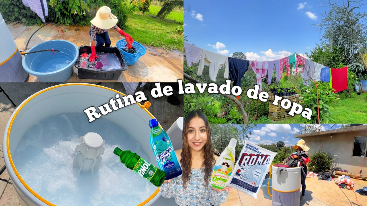 RUTINA DE LAVADO DE ROPA 🫧en mi pueblito👩‍🌾 Dia bonito☀️