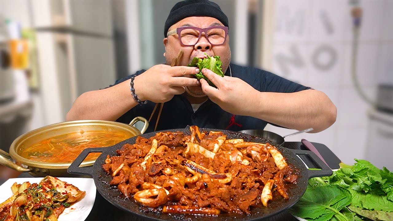 오삼불고기 먹으러 오삼ㅋㅋ│Squid and Pork Belly Bulgogi Mukbang Eatingshow