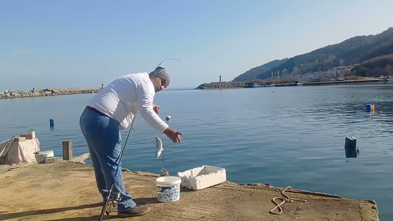 Kefal avı için hava harika, atışlar çok başarılı
