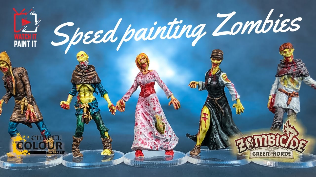 Speed Painting Zombicide Black Plague Walkers with Contrast Paints