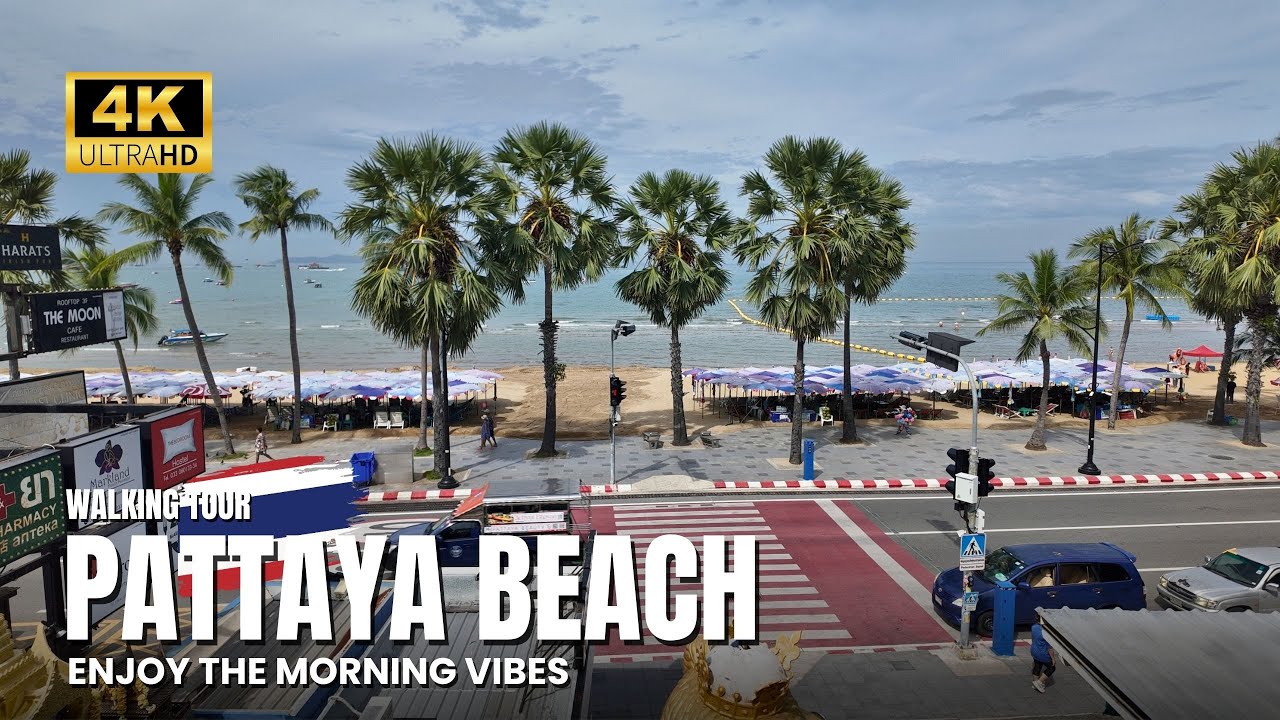 Low Season at Pattaya Beach 🇹🇭 Peaceful Vibes and Empty Shoreline | 4K Walking Tour