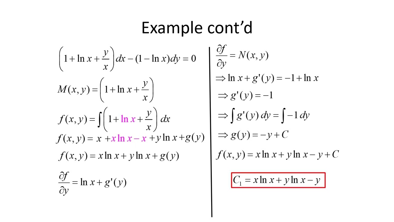 Differential Equations: Exact Equations