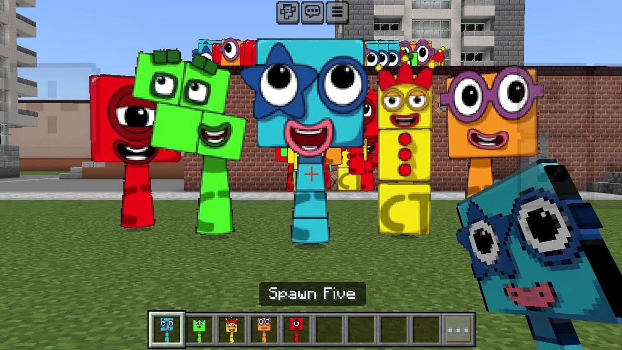 Sprunki OC Five from Numberblocks added in Minecraft PE