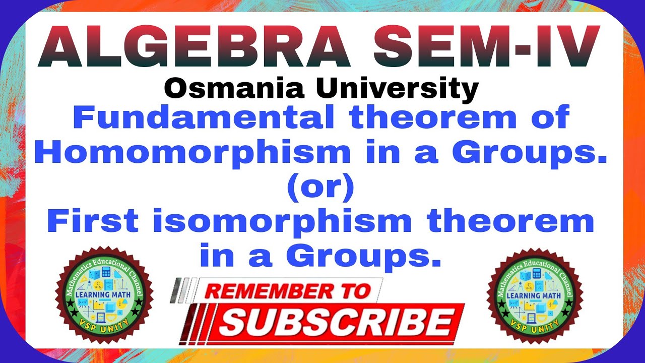 #fundamental theorem of Homomorphism in a group explained in Telugu || SEM-IV || OU