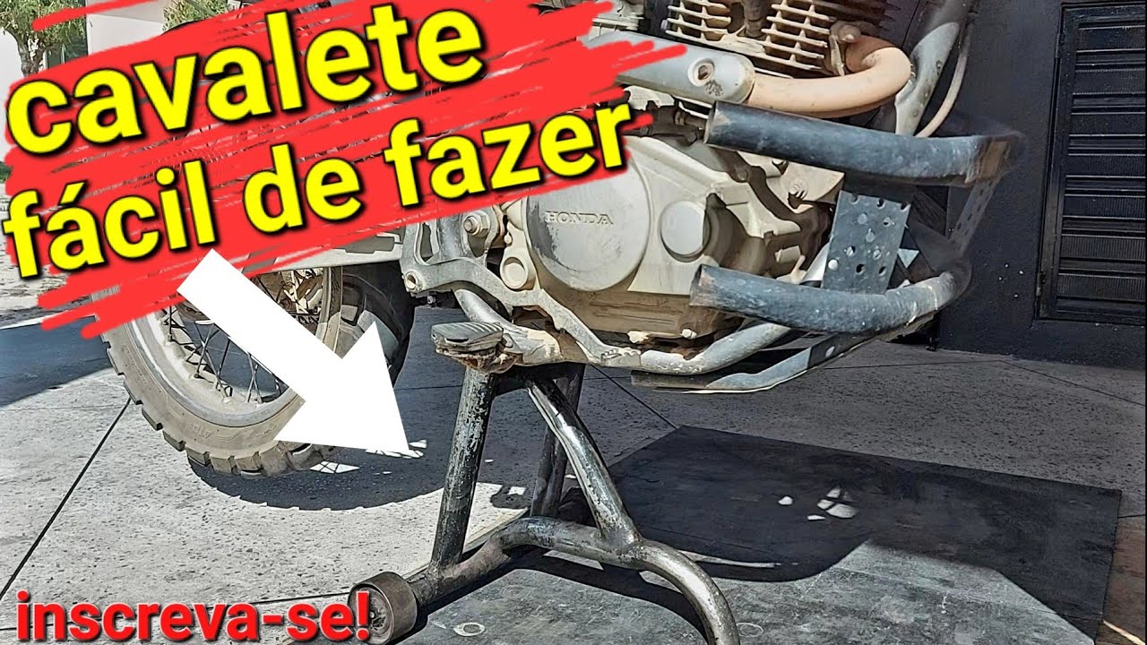 cavalete pra bros feito com pedaços de escapamento em detalhes e medidas