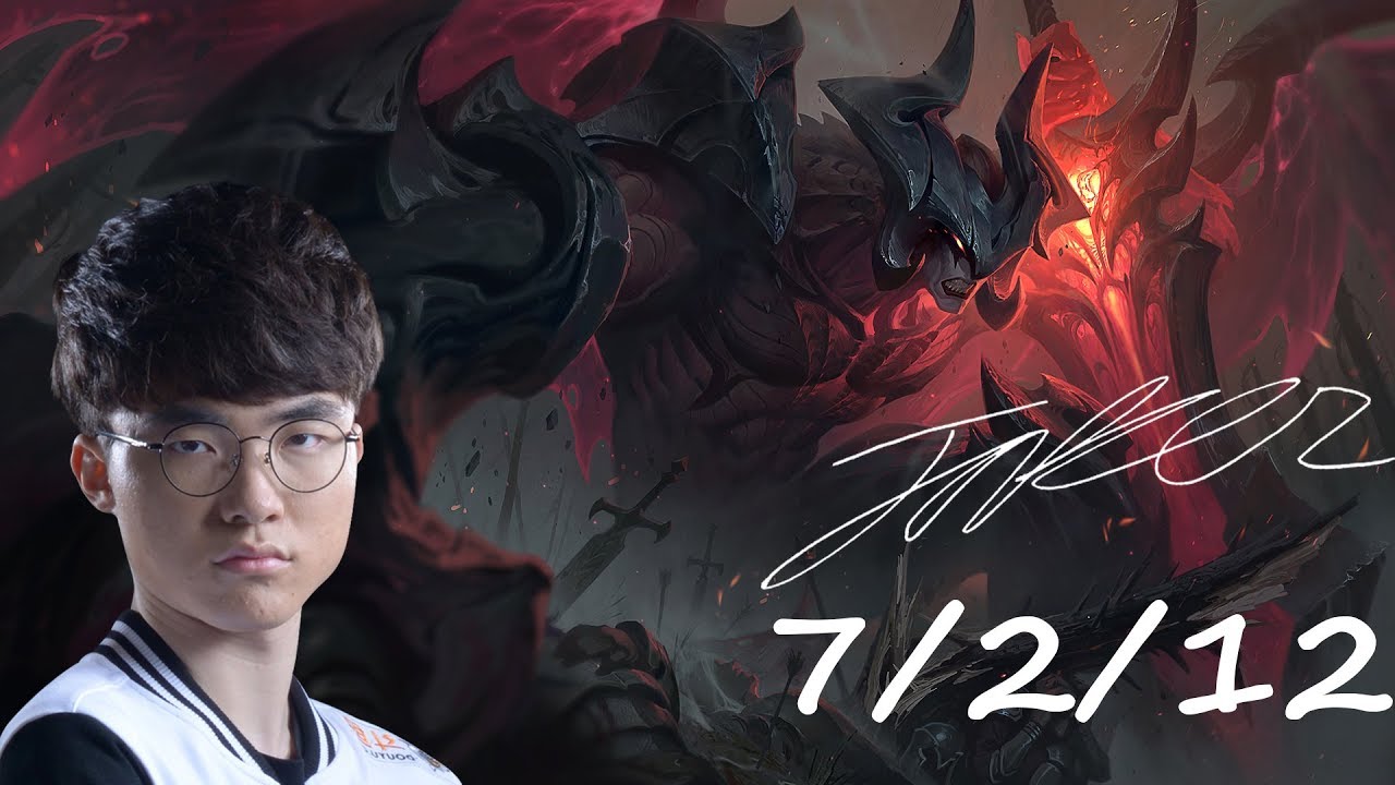 T1 Faker Stream: Faker Aatrox KDA: 7/2/12.