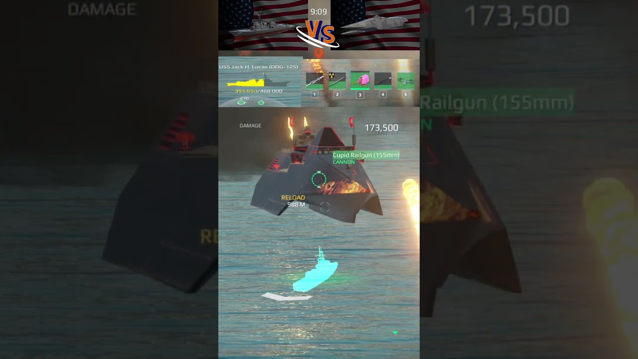 USS Jack H. Lucas VS Pan Spatial Redrum - Modern Warships #gaming #modernwarshipupdate #mw #mwshorts