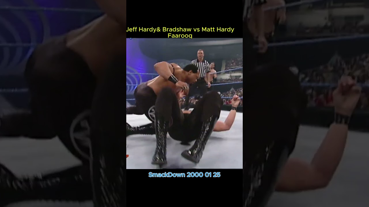 Jeff Hardy & Bradshaw vs Matt Hardy Faarooq SmackDown 2001 01 25 #wwewrestler #wwe