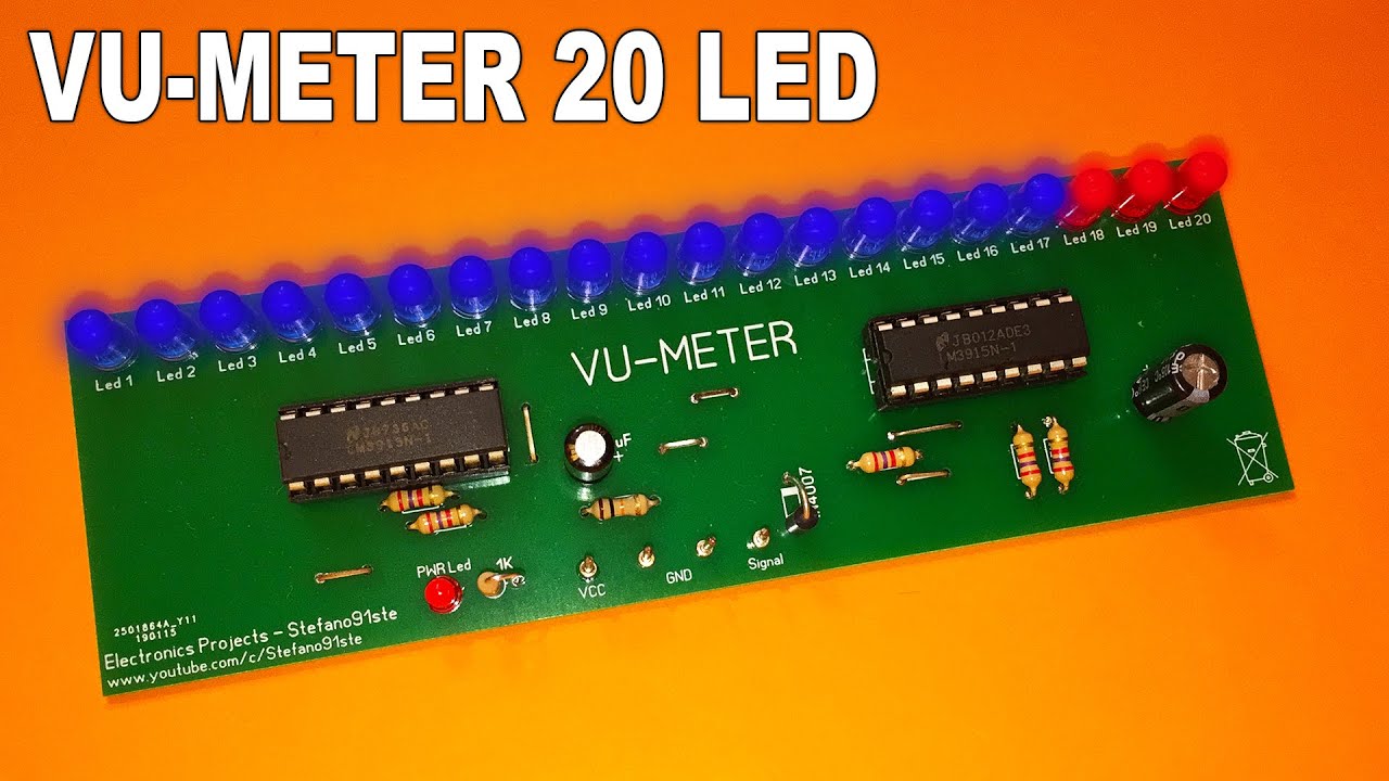 Vu-Meter 20 LEDs LM3915 - PCB TUTORIAL