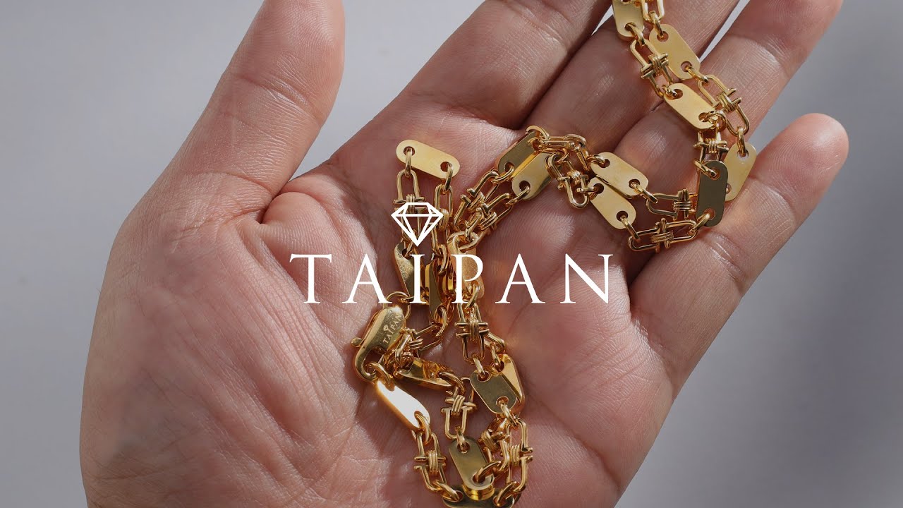 Taipan 5mm Plattenkette aus Edelstahl - Vergoldet