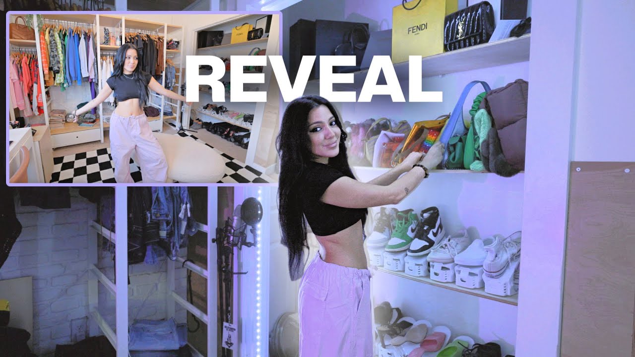 CLOSET TRANSFORMATION + TOUR (aesthetic decor + organization)