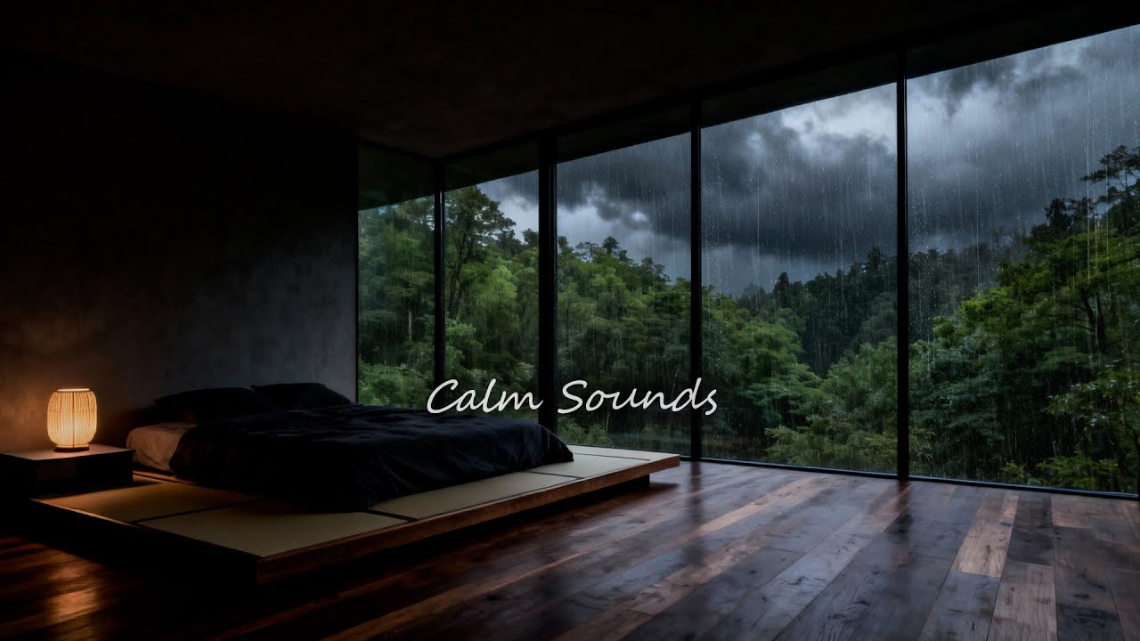 3 Hours of Rain Sounds + Soft Piano | Gentle Rain Room for Sleep & Relax