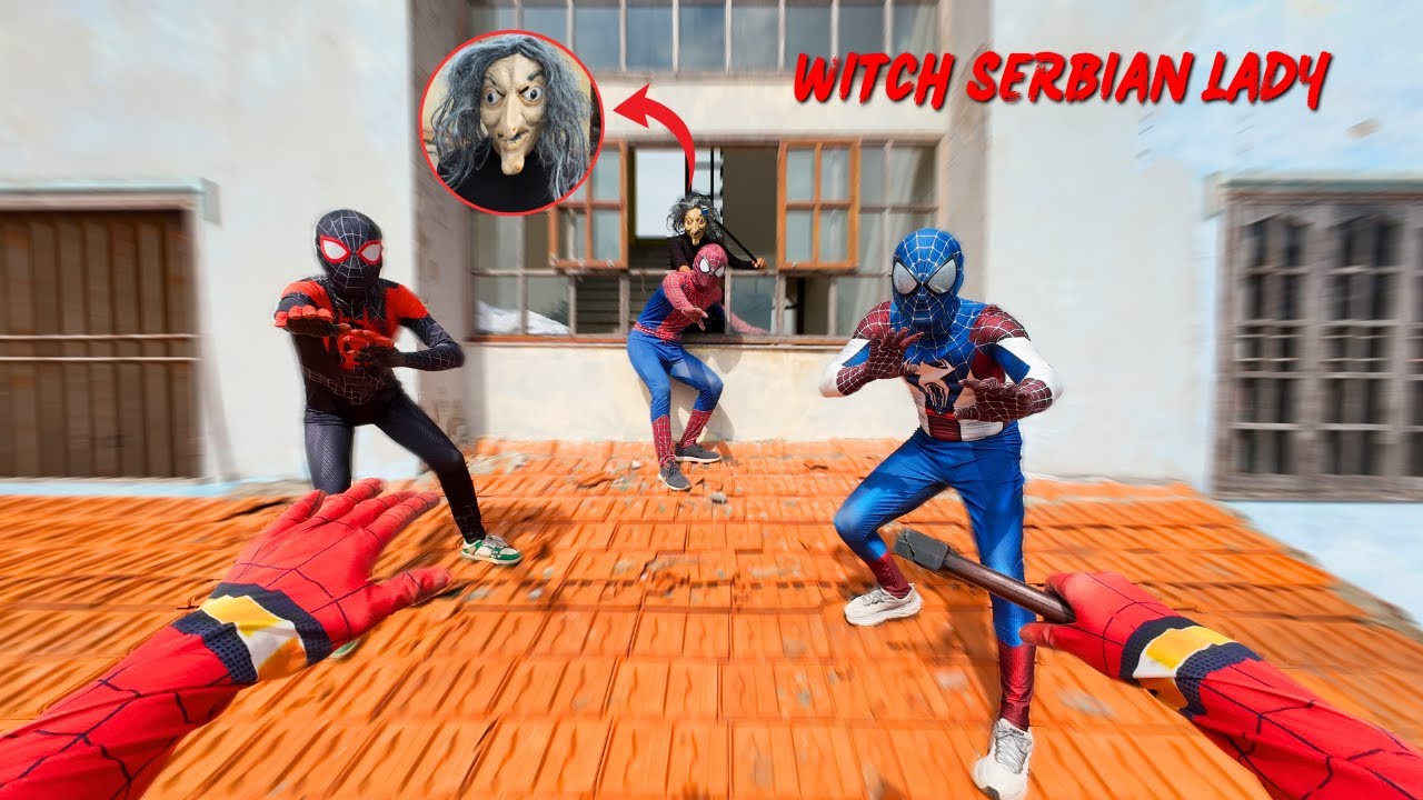 Team Spider-Man Battles WITCH Serbian Dancing at Ruined Castle | Who fell? ( Action POV )