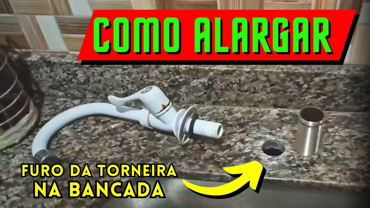 Como ALARGAR O FURO Na Bancada de Granito - Como Abrir o Furo da Bica na Pia de Mármore - FVM