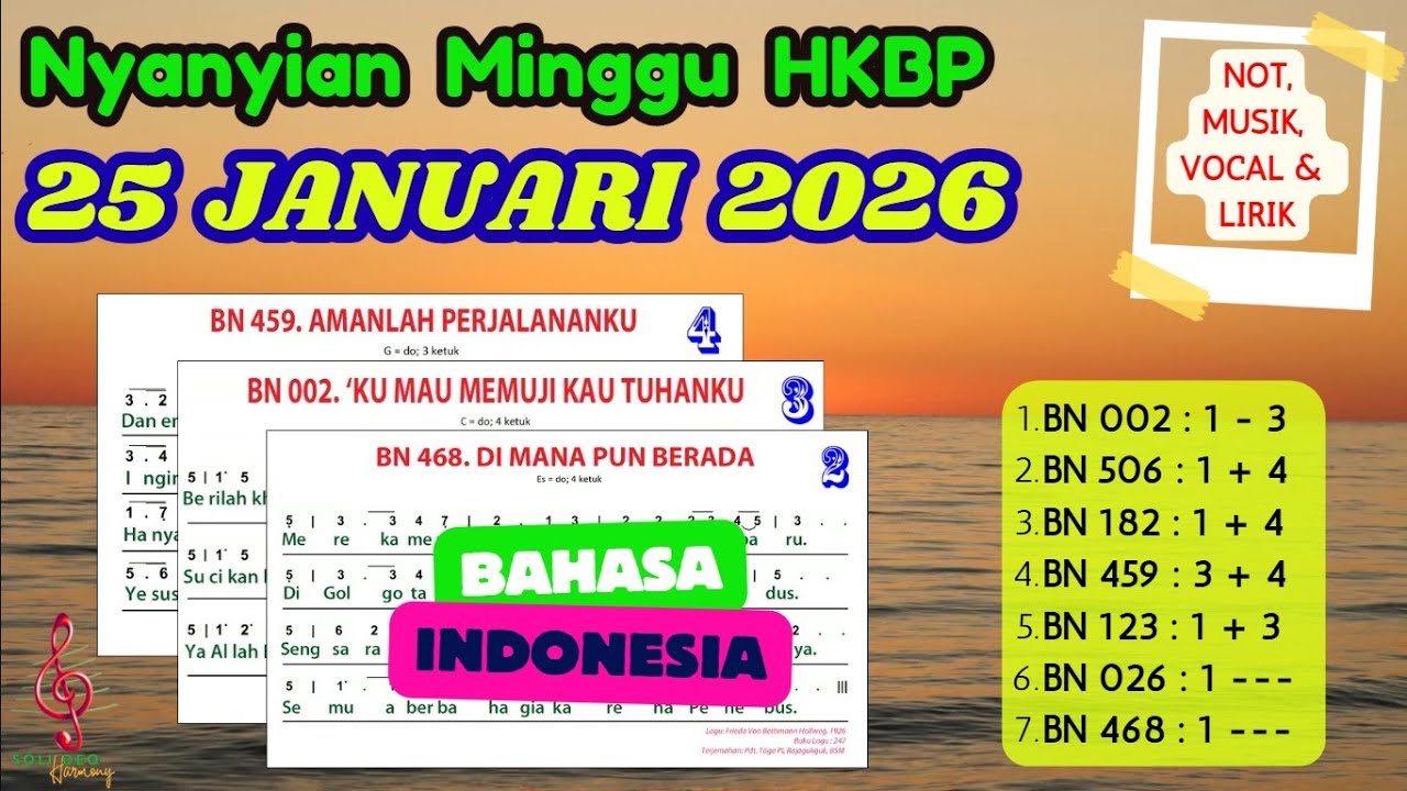 Nyanyian Ibadah Minggu | 25 JANUARI 2026 | HKBP | Bahasa Indonesia | Not, Musik, Vocal dan Lirik