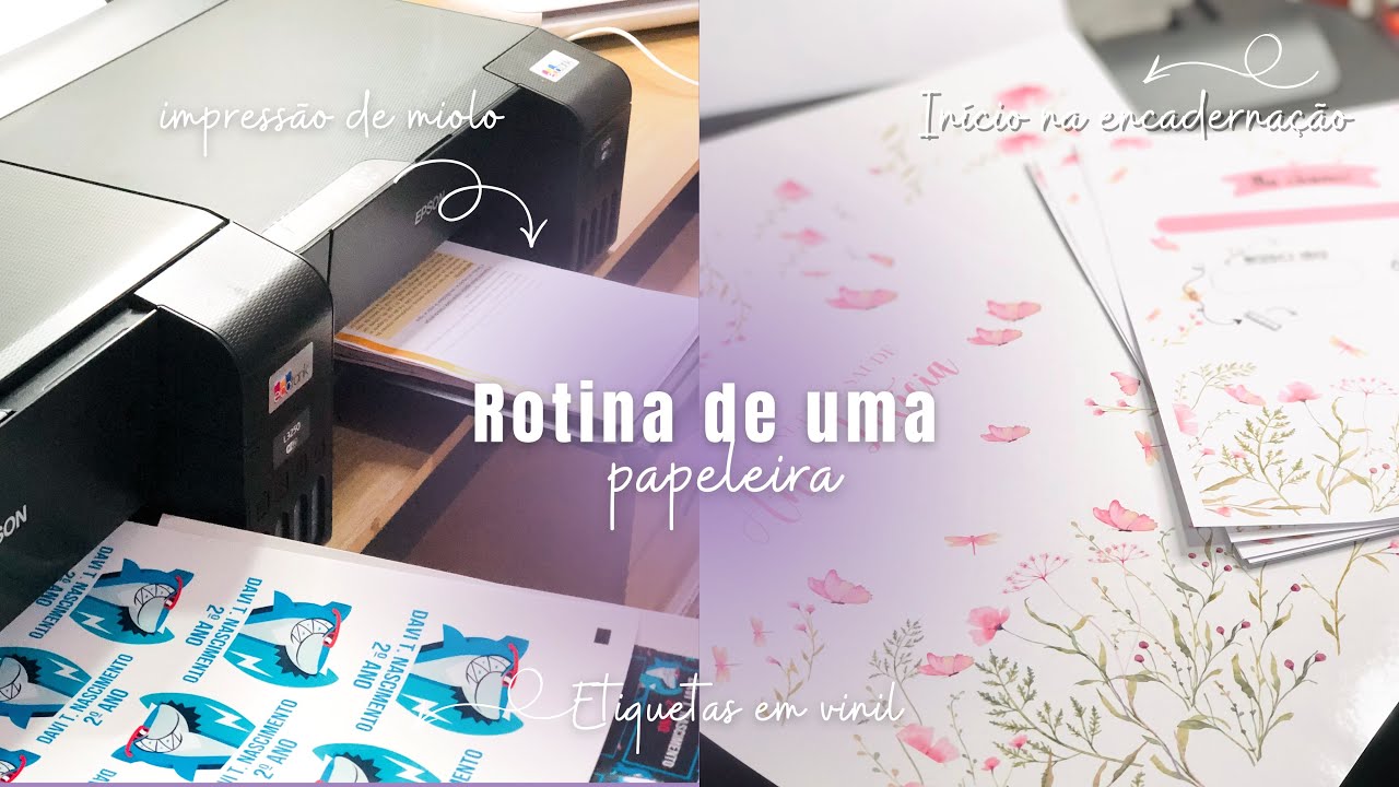 Rotina de uma papeleira| Iniciando na encadernação como imprimo miolo A5  + etiquetas Escolares