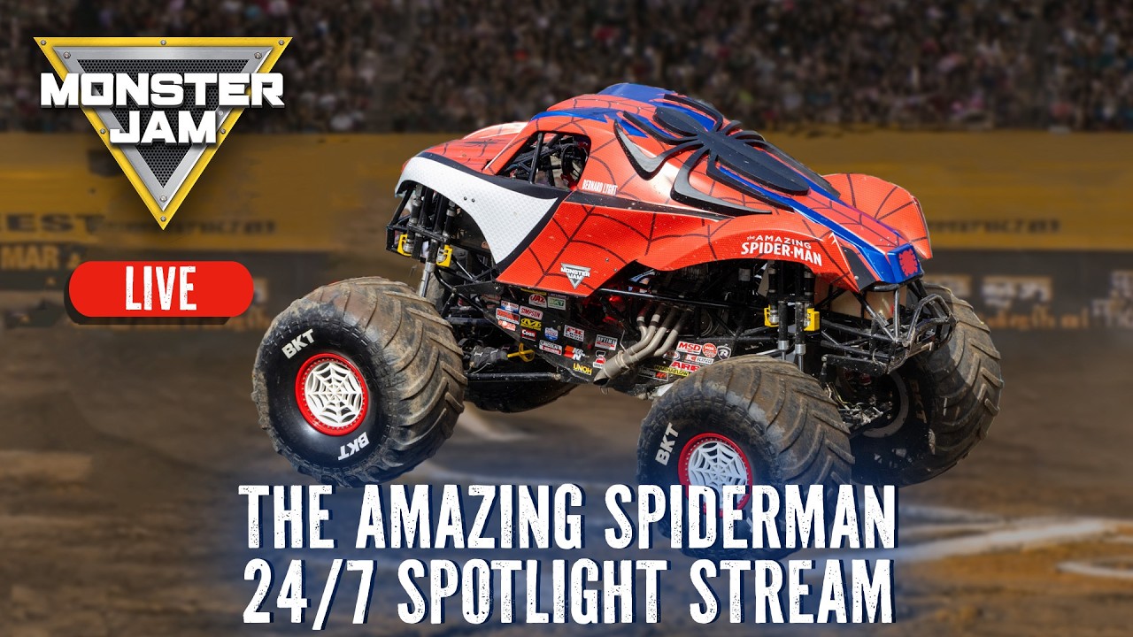 🔴 24/7 Monster Jam Stream: Live Events Featuring The Amazing Spider-Man | Monster Jam