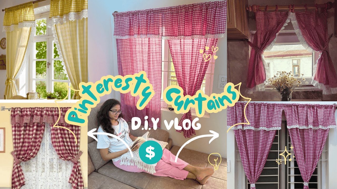 🌻 D.I.Y Project - 2 || Pinterest Inspired Checks Curtains || Budget D.I.Y || Pinteresty D.I.Y 🌈