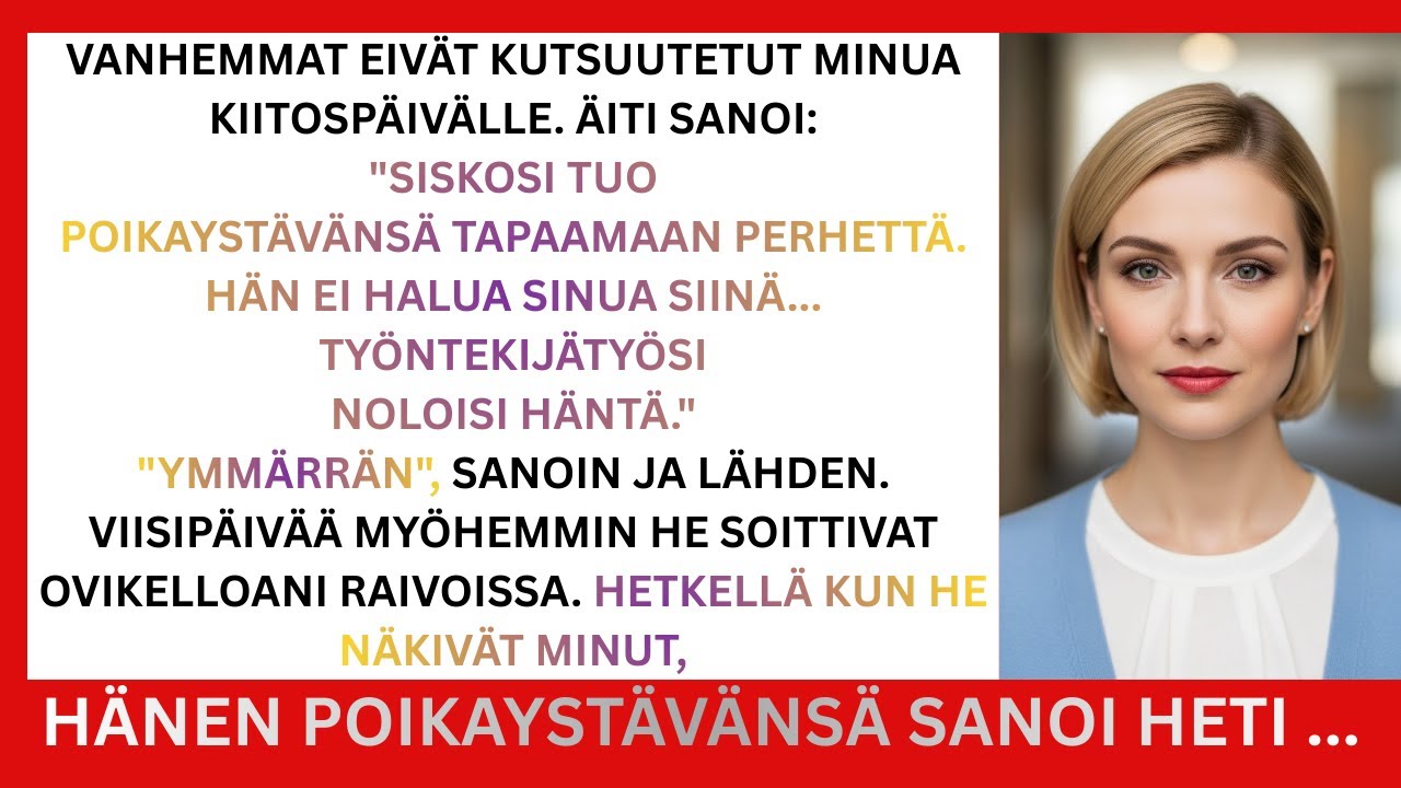 Vanhempani estivät kiitospäivän, kunnes kuulivat hallussani olevan siskoni $15M perinnön
