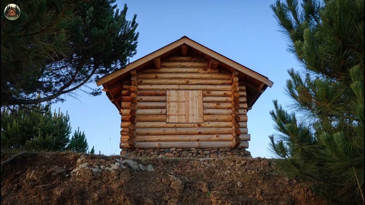 ¡Un Hombre Construye una Casa de Madera en una Colina Alta – El Resultado Te Sorprenderá!