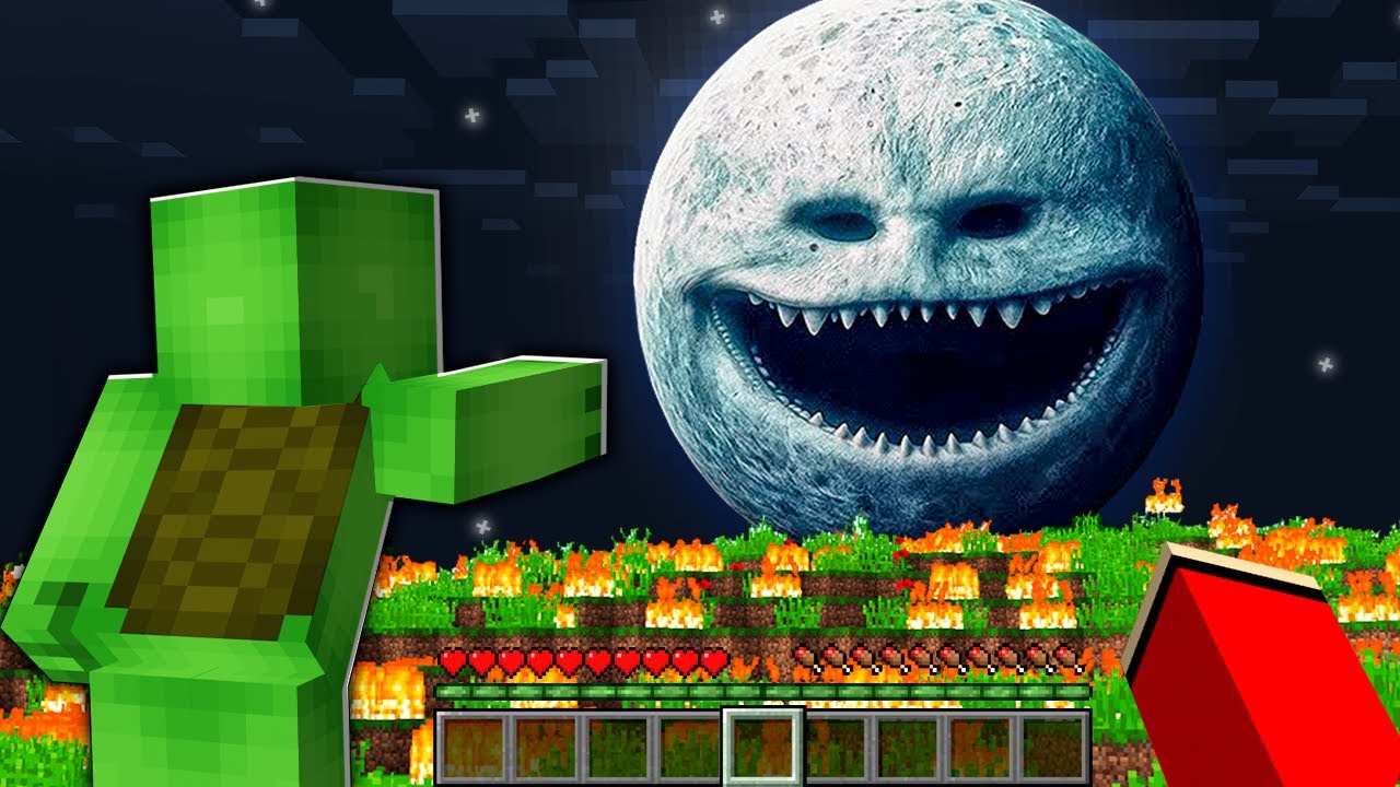 JJ and Mikey: The MOON WOKE UP and ATTACKED OUR PLANET in Minecraft! Maizen
