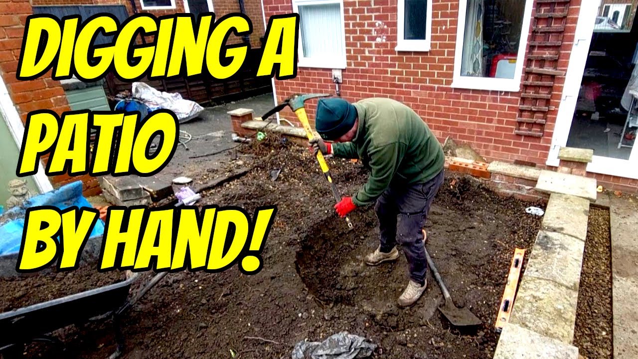 Digging a Patio Base BY HAND & Laying a hardcore Sub Base